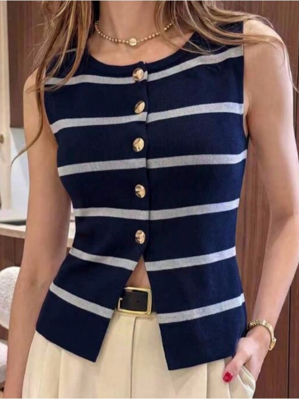 Striped Knit Top